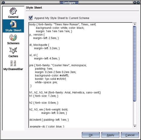 Style Sheet Configuration